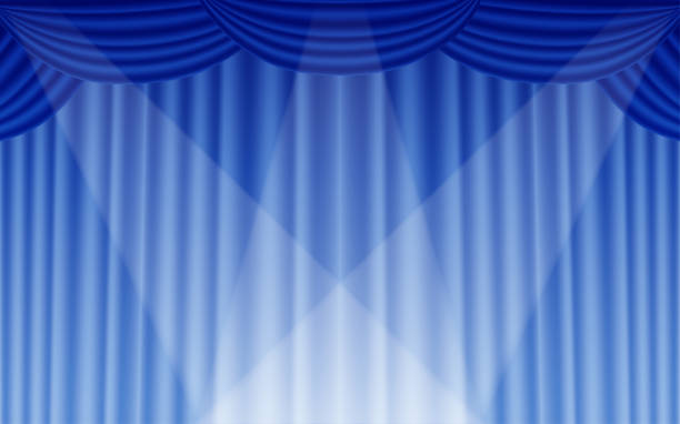 Blue Stage Curtain Wallpaper Background Illustrations, Royalty-Free Vector  Graphics & Clip Art - iStock