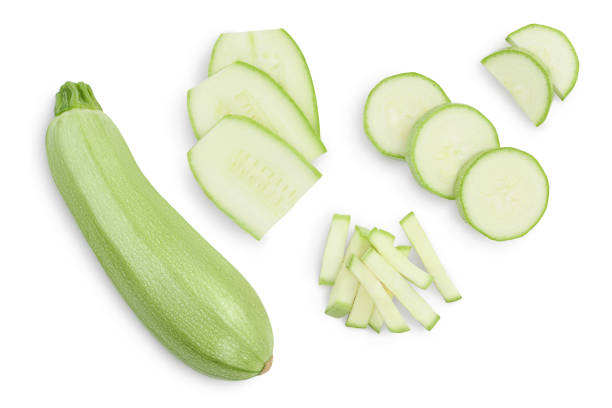 istock zucchini or marrow isolated on white background with clipping path and full depth of field. Top view. Flat lay. Set or collection 1273014127