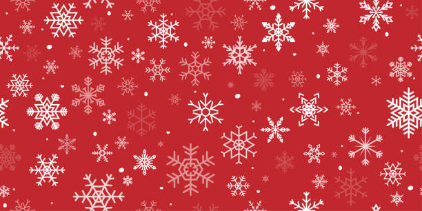 ilustraciones, imágenes clip art, dibujos animados e iconos de stock de patrón sin costuras de copo de nieve - christmas paper christmas present christmas paper