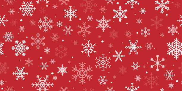 płatek śniegu bezszwowy wzór - white background gift christmas wrapping paper stock illustrations