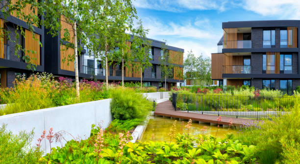 istock Modern housing estate with lots of greenery 1273016853