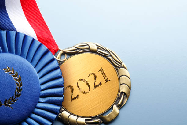 istock Gold Medal And A Blue Ribbon 1273019193