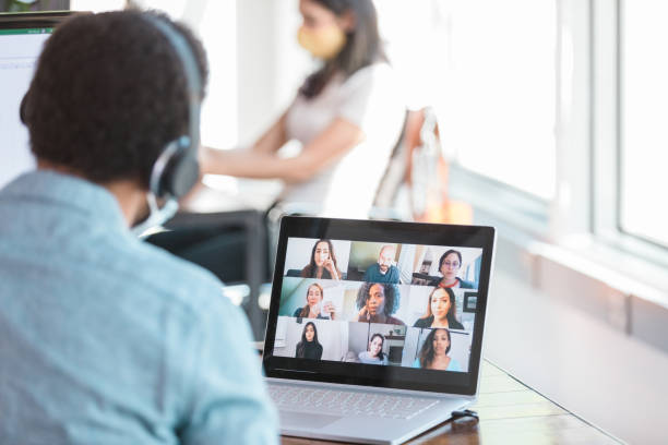 istock Businessman participates in video conference 1273038057