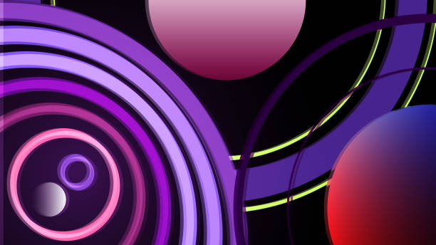ilustrações de stock, clip art, desenhos animados e ícones de abstract colorful geometric modern art - circles and rings. - abstract backgrounds ball close up