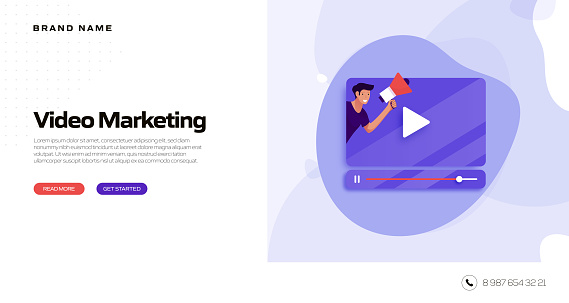 Video Marketing Concept Vector Illustration for Website Banner, Advertisement and Marketing Material, Online Advertising, Business Presentation etc.