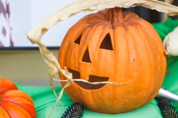 istock Symbol of halloween in window 1273060459