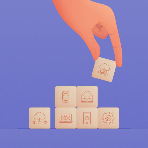 istock Hand Holding Wooden Cubes with Industry 4.0 Icons Concept. 1273060987