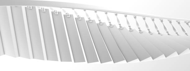 istock Futuristic spiral staircase with railings. Minimalistic architectural design. 1273092972