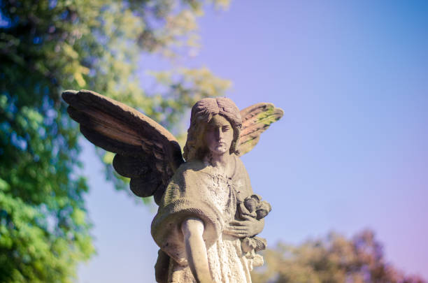 statue of stone angel stock photo