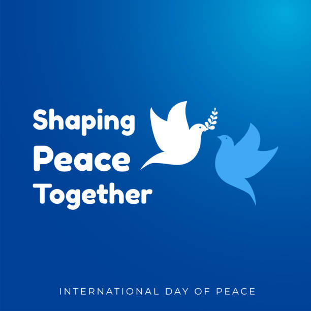 Design for celebrating international day of peace. happy world peace day greeting. vector illustration Design for celebrating international day of peace. happy world peace day greeting. vector illustration dove earth globe symbols of peace stock illustrations