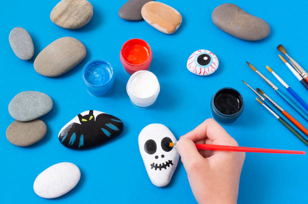 istock Drawing on stones Halloween characters 1273123943