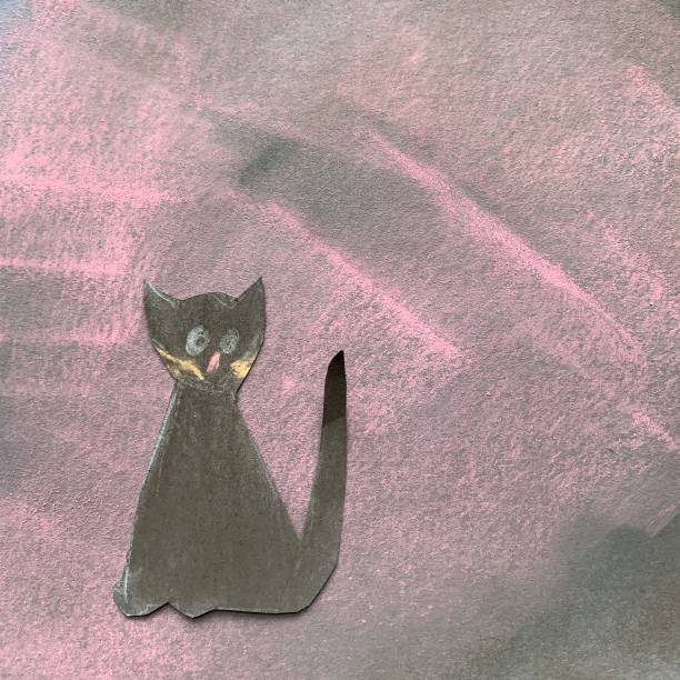 istock Paper Black Cat Pastel Crayons 1273134491