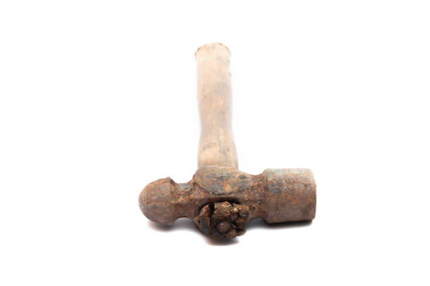 istock old rusty and dirty hammer isolated on white background. 1273134567