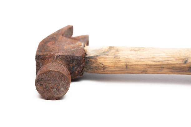 istock old rusty and dirty hammer isolated on white background. 1273135505