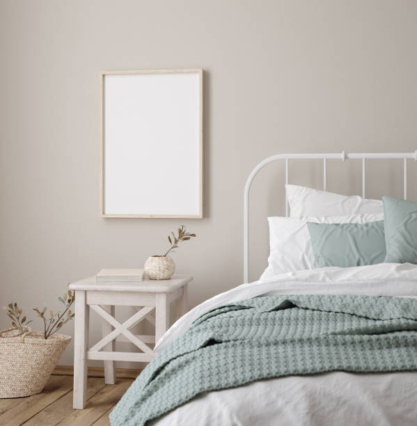 istock Frame mock up in farmhouse bedroom interior 1273145329