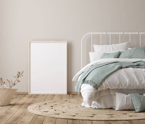 istock Frame mock up in farmhouse bedroom interior 1273145513