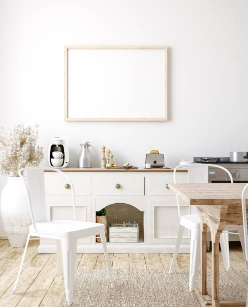 istock Mock up poster frame in kitchen interior, Farmhouse style 1273145522