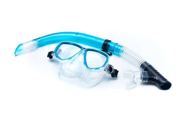 istock Blue Diving Mask and Snorkel Isolated on White Background. 1273166029