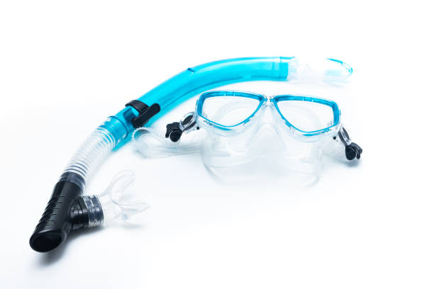 istock Blue Diving Mask and Snorkel Isolated on White Background. 1273166853