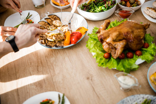 istock Various delicious food on the festive table 1273172754