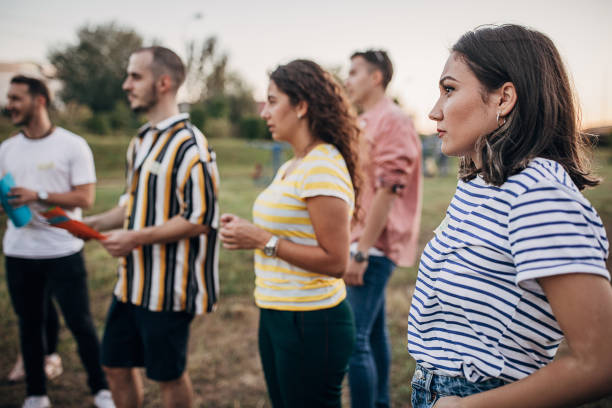 istock Group of friends on team building in nature 1273192132