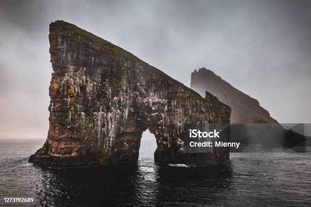 Faroe Islands Drangarnir Rocks Vagar Island Stock Photo - Download Image Now - Faroe Islands, Island, North