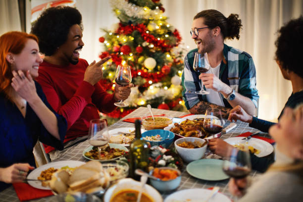 istock Christmas dinner with best friends. 1273195357