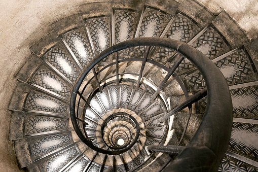 Spirak Staircase in the Arc de Triomphe, Paris, France