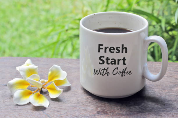 istock Fresh start with coffeee. Morning coffee concept with flower on the table. 1273198099