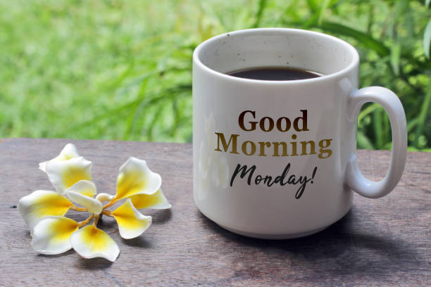 Note on coffee cup with flower - Good Morning Monday.