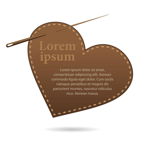 istock template with space for text, leather label in the shape of a heart 1273203997