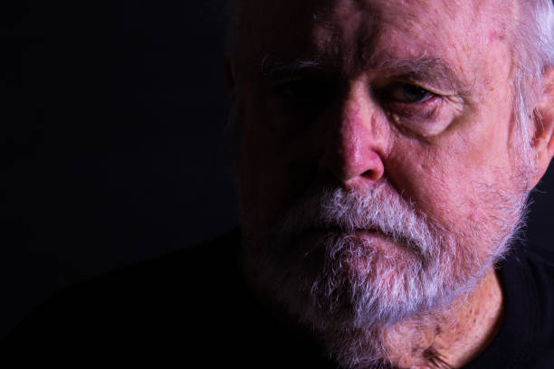 istock Abstract Of Senior Man Face With Overgrown Grey Beard 1273204059