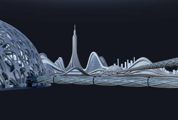 istock Science fiction city architecture 1273207081