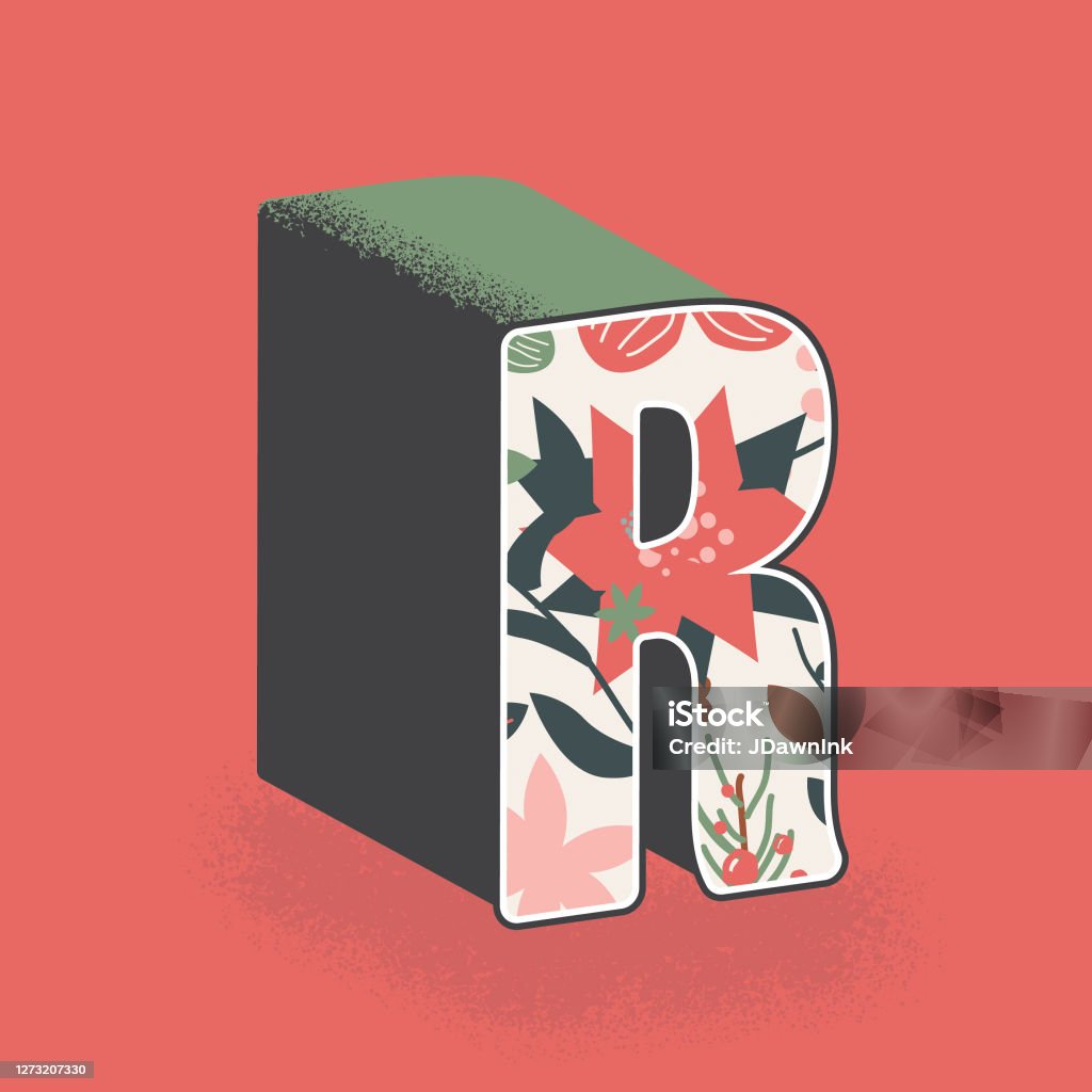 Decorative Letterforms R Christmas Decorative Letter R Design Stock Illustration - Download ...
