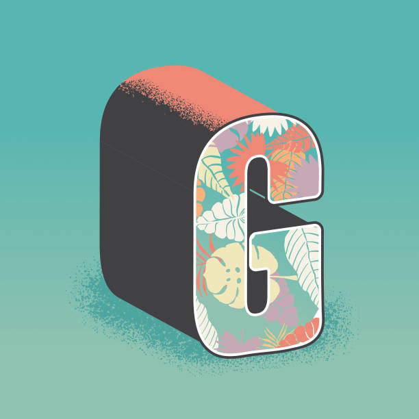istock Tropical floral travel postcard letter G design 1273207482