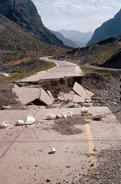 istock Damaged (undermined) road in the Andes 1273214687
