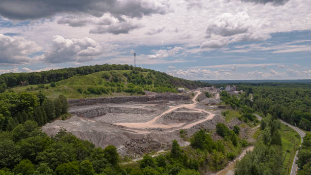istock Aerial view on the open-cast quarry in Poconos, Pennsylvania. 1273217184