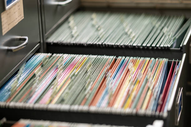 istock Many documents are placed in the office filing cabinet. 1273218141