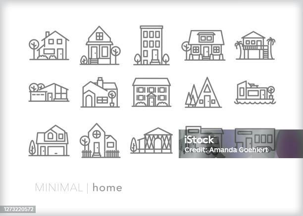 Набор Домашних Значков — стоковая векторная графика и другие изображения на тему Дом - Дом, Иконка, Домашний быт