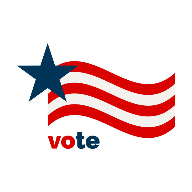 USA 2020 elections design element Vector illustration of the United States of America flag for the 2020 presidential elections. Cut out design element for social media platforms, news blogs, the media, politics and government, ideas and concepts, design projects, icon sets, global communications and international relations. early voting stock illustrations