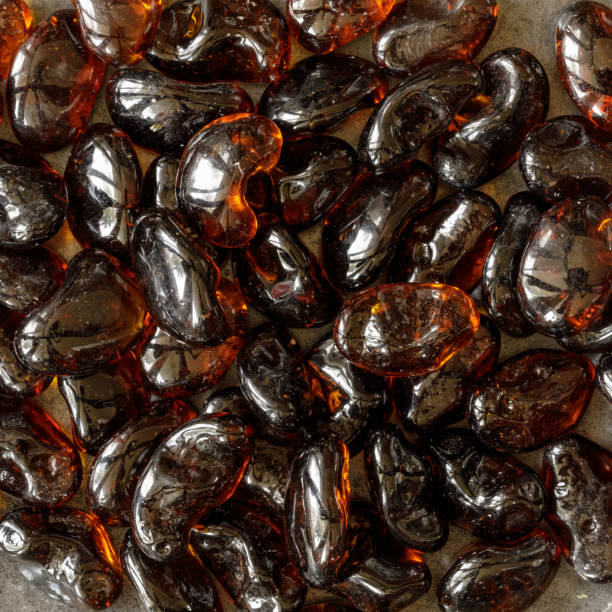 istock Tumbled and Tempered Amber Jellybean Fire Glass Nuggets 1273225545