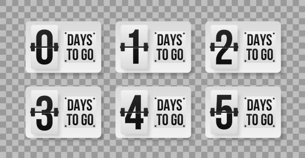 Days to go. Number of days left counting down template, can be used for promotion, sale, landing page, template, ui, web, mobile app, poster, banner, flyer. Promotional banner with number of days to go. Vector. day 6 stock illustrations