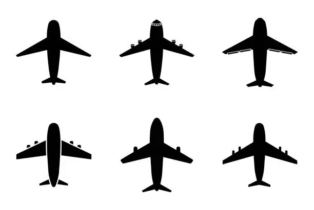 Vector illustration of plane icon set - vector illustration .