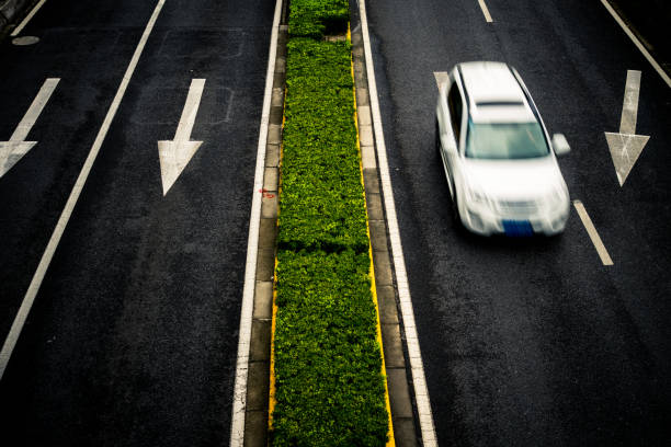istock Aerial view of road thaffic 1273233139