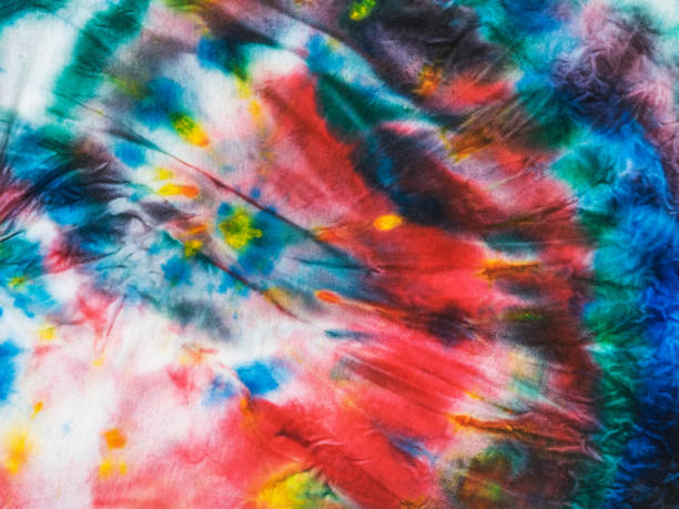 istock Multi-colored tie dye background made of crumpled fabric. 1273234958