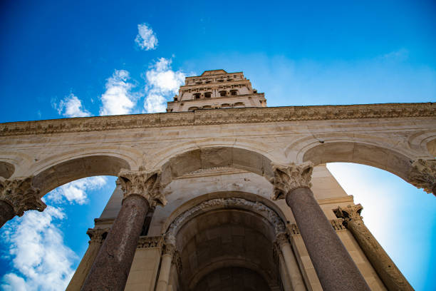istock Wall arch and cathedral entrance arch in bell tower 1273236080