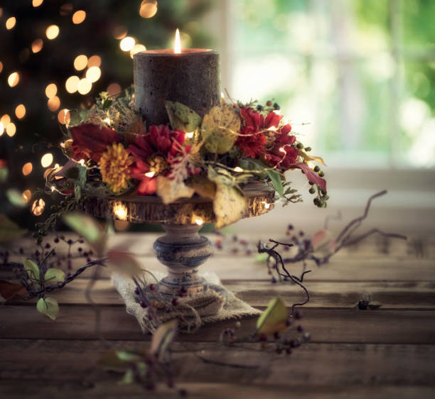 Holiday Candle and Wreath