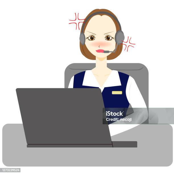Woman Angry Using Computer Business Woman Get Angry While Using Computer Stock Illustration ...