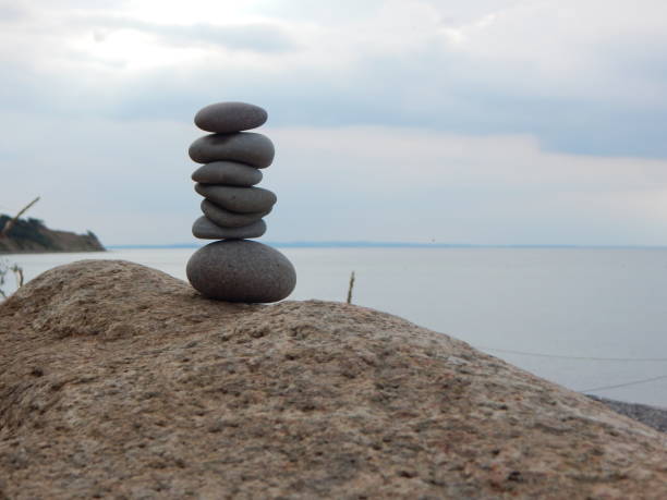istock Rock balancing at stony Baltic coast 1273242733