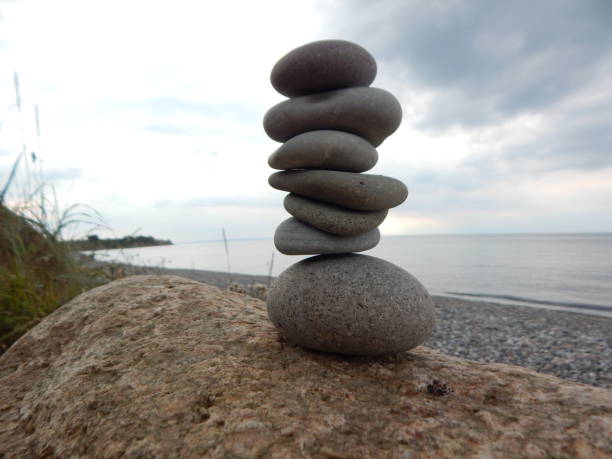 istock Rock balancing at stony Baltic coast 1273242737
